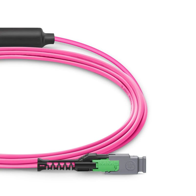 SFPS 2m (7ft) MMC Breakout Cable, MMC-24 APC (Female) to 3 x MTP®-8 APC (Female), 24 Fibers, Multimode (OM4), Plenum (OFNP), 0.35dB Max, Jumper Polarity, Magenta