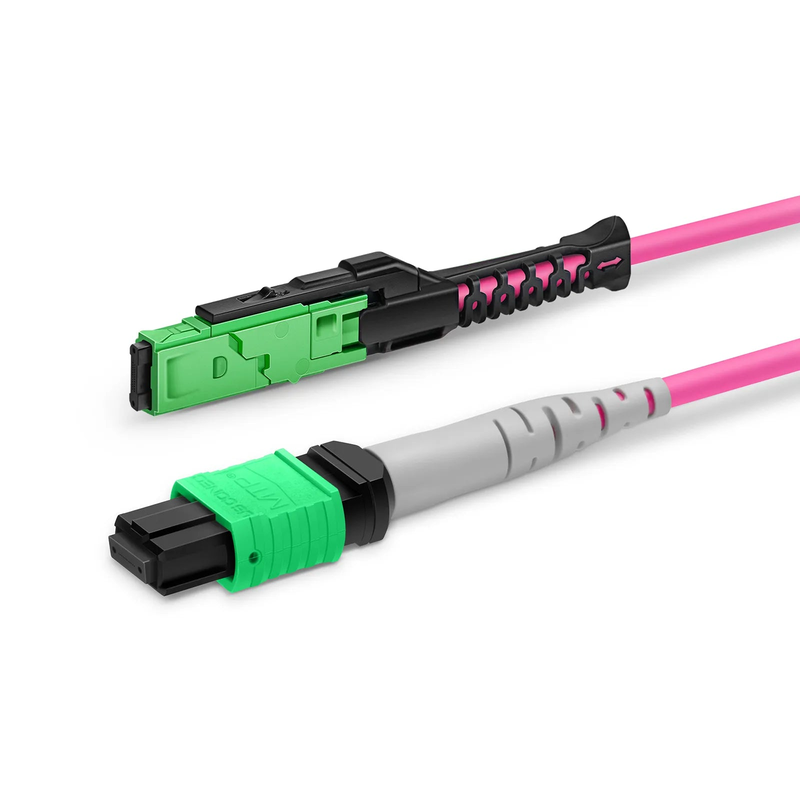 SFPS 2m (7ft) MMC Breakout Cable, MMC-24 APC (Female) to 3 x MTP®-8 APC (Female), 24 Fibers, Multimode (OM4), Plenum (OFNP), 0.35dB Max, Jumper Polarity, Magenta