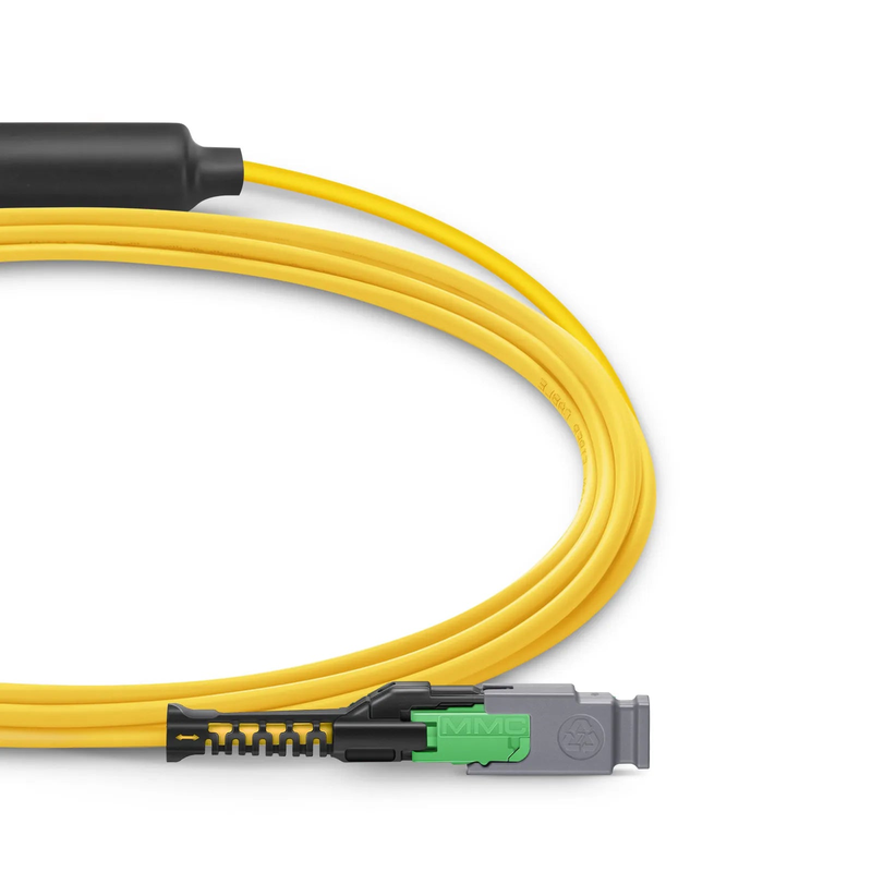 SFPS 1m (3ft) MMC Breakout Cable, MMC-24 APC (Female) to 3 x MTP®-8 APC (Female), 24 Fibers, Single Mode (OS2), Plenum (OFNP), 0.35dB Max, Jumper Polarity, Yellow