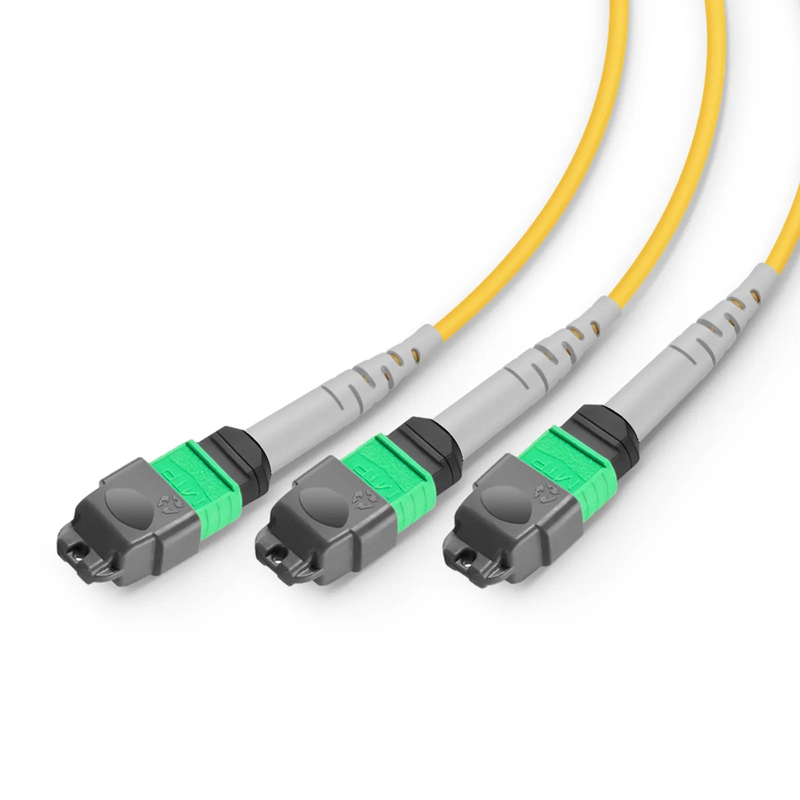 SFPS 1m (3ft) MMC Breakout Cable, MMC-24 APC (Female) to 3 x MTP®-8 APC (Female), 24 Fibers, Single Mode (OS2), Plenum (OFNP), 0.35dB Max, Jumper Polarity, Yellow