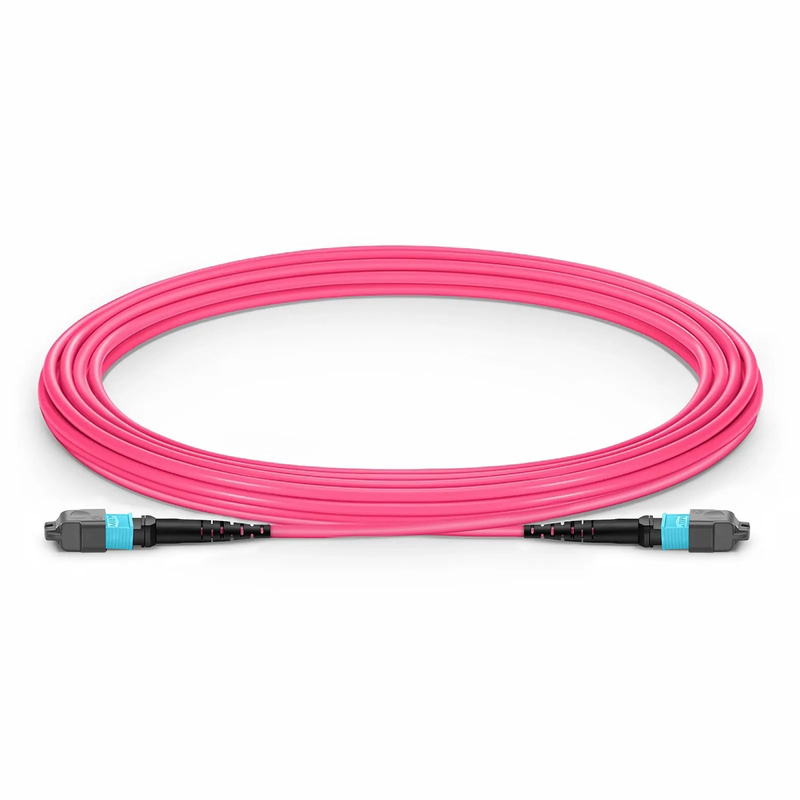 SFPS 7m (23ft) MTP® Jumper, MTP®-12 UPC (Female) to MTP®-12 UPC (Female), 12 Fibers, Multimode (OM4), Plenum (OFNP), 0.35dB Max, Type B, Magenta