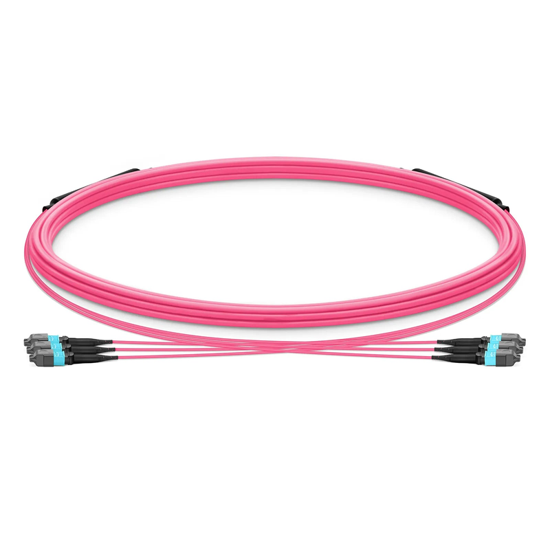 SFPS 5m (16ft) MTP® Trunk Cable, MTP®-12 UPC (Female) to MTP®-12 UPC (Female), 36 Fibers, Multimode (OM4), Plenum (OFNP), 0.20dB Max, Type B, Double Jacket, Magenta