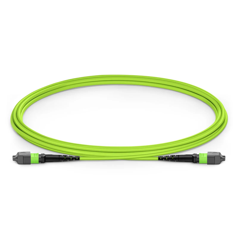SFPS 2m (7ft) MTP® Jumper, MTP®-12 UPC (Female) to MTP®-12 UPC (Female), 12 Fibers, Multimode (OM5), Plenum (OFNP), 0.35dB Max, Type A, Lime Green