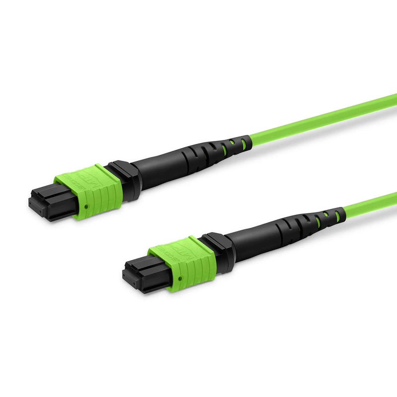 SFPS 1m (3ft) MTP® Jumper, MTP®-12 UPC (Female) to MTP®-12 UPC (Female), 12 Fibers, Multimode (OM5), Plenum (OFNP), 0.35dB Max, Type A, Lime Green