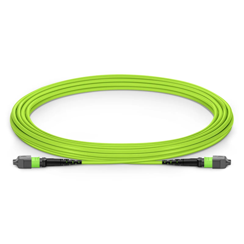 SFPS 5m (16ft) MTP® Jumper, MTP®-12 UPC (Female) to MTP®-12 UPC (Female), 12 Fibers, Multimode (OM5), Plenum (OFNP), 0.35dB Max, Type A, Lime Green