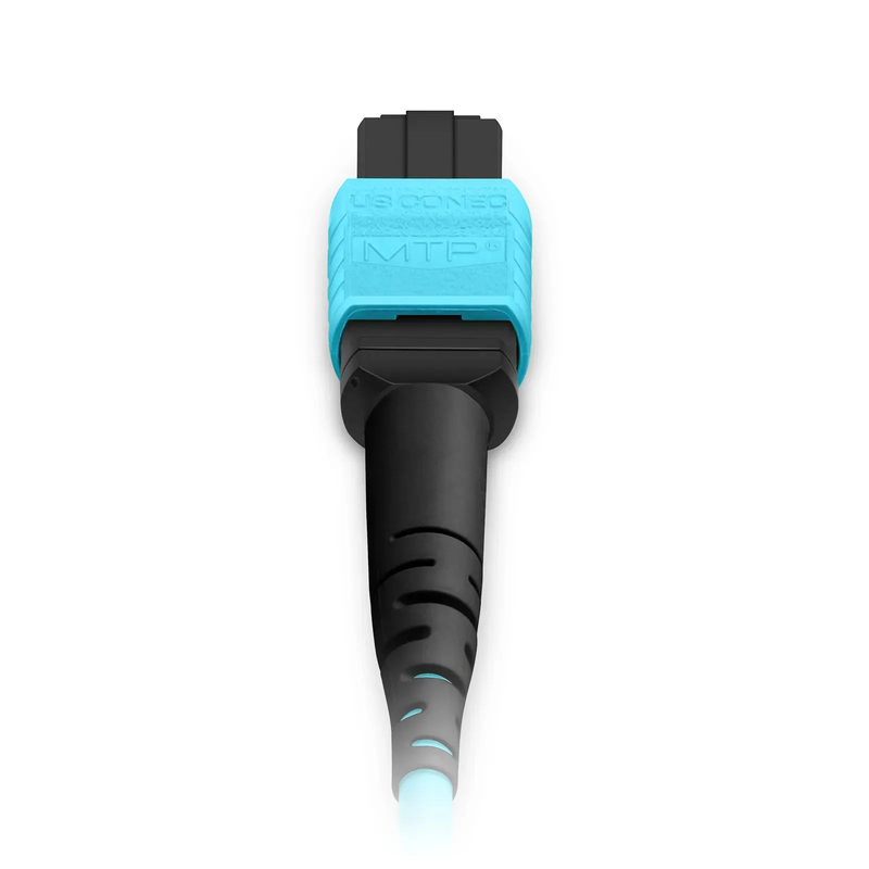 SFPS 3m (10ft) MTP® Jumper, MTP®-12 UPC (Female) to MTP®-12 UPC (Female), 12 Fibers, Multimode (OM3), Plenum (OFNP), 0.35dB Max, Type B, Aqua