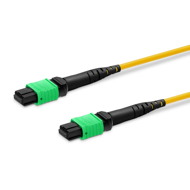 SFPS 10m (33ft) MTP® Jumper, MTP®-12 APC (Female) to MTP®-12 APC (Female), 12 Fibers, Single Mode (OS2), Plenum (OFNP), 0.35dB Max, Type A, Yellow