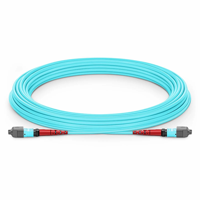 SFPS 10m (33ft) MTP® Jumper, MTP®-24 UPC (Female) to MTP®-24 UPC (Female), 24 Fibers, Multimode (OM3), Plenum (OFNP), 0.35dB Max, Type A, Aqua