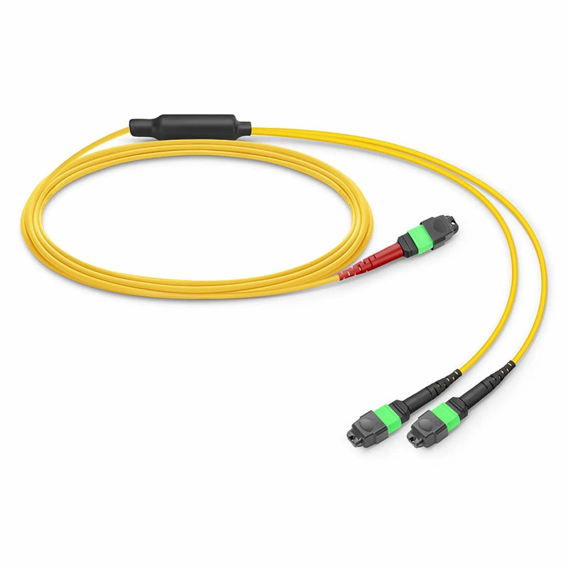 SFPS 5m (16ft) MTP® Breakout Cable, MTP®-24 APC (Female) to 2 x MTP®-12 APC (Female), 24 Fibers, Single Mode (OS2), Plenum (OFNP), 0.35dB Max, Type A, Yellow