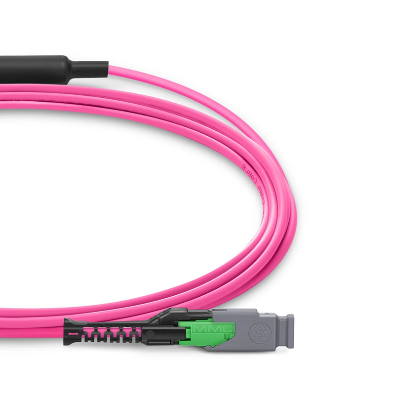 SFPS 3m (10ft) MMC Breakout Cable, MMC-16 APC (Female) to 2 x MTP®-8 APC (Female), 16 Fibers, Multimode (OM4), Plenum (OFNP), 0.35dB Max, Jumper Polarity, Magenta