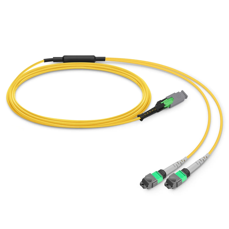 SFPS 1m (3ft) MMC Breakout Cable, MMC-16 APC (Female) to 2 x MTP®-8 APC (Female), 16 Fibers, Single Mode (OS2), Plenum (OFNP), 0.35dB Max, Jumper Polarity, Yellow
