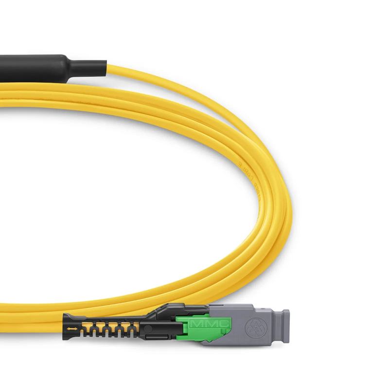 SFPS 1m (3ft) MMC Breakout Cable, MMC-16 APC (Female) to 2 x MTP®-8 APC (Female), 16 Fibers, Single Mode (OS2), Plenum (OFNP), 0.35dB Max, Jumper Polarity, Yellow