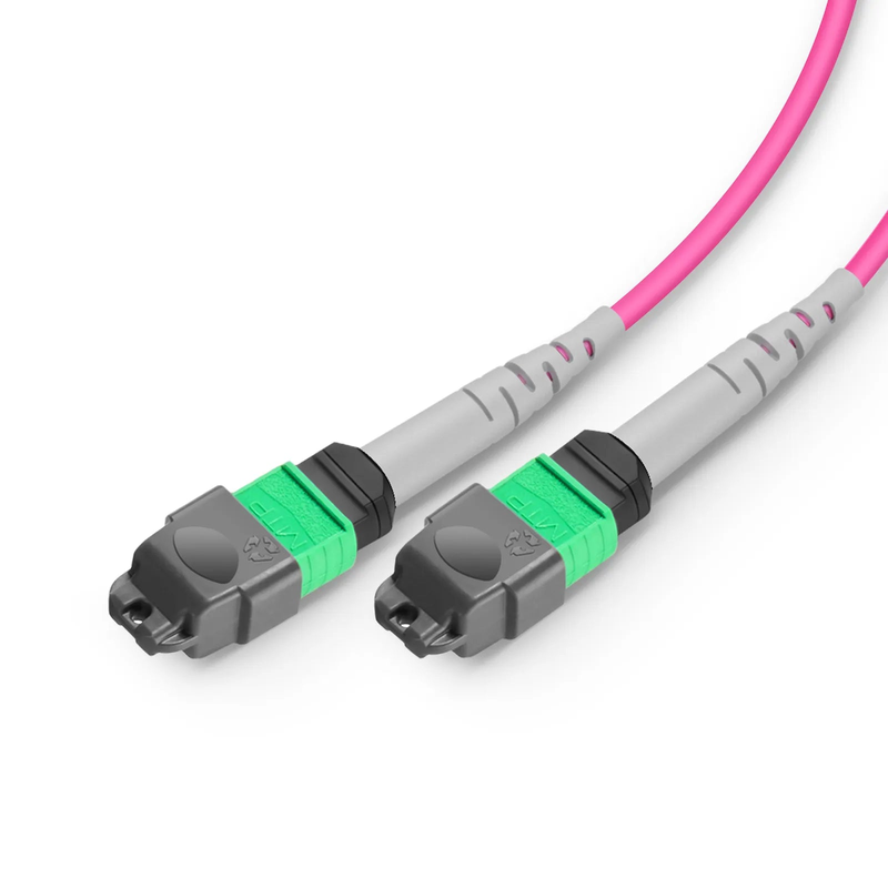 SFPS 2m (7ft) MMC Breakout Cable, MMC-16 APC (Female) to 2 x MTP®-8 APC (Female), 16 Fibers, Multimode (OM4), Plenum (OFNP), 0.35dB Max, Jumper Polarity, Magenta