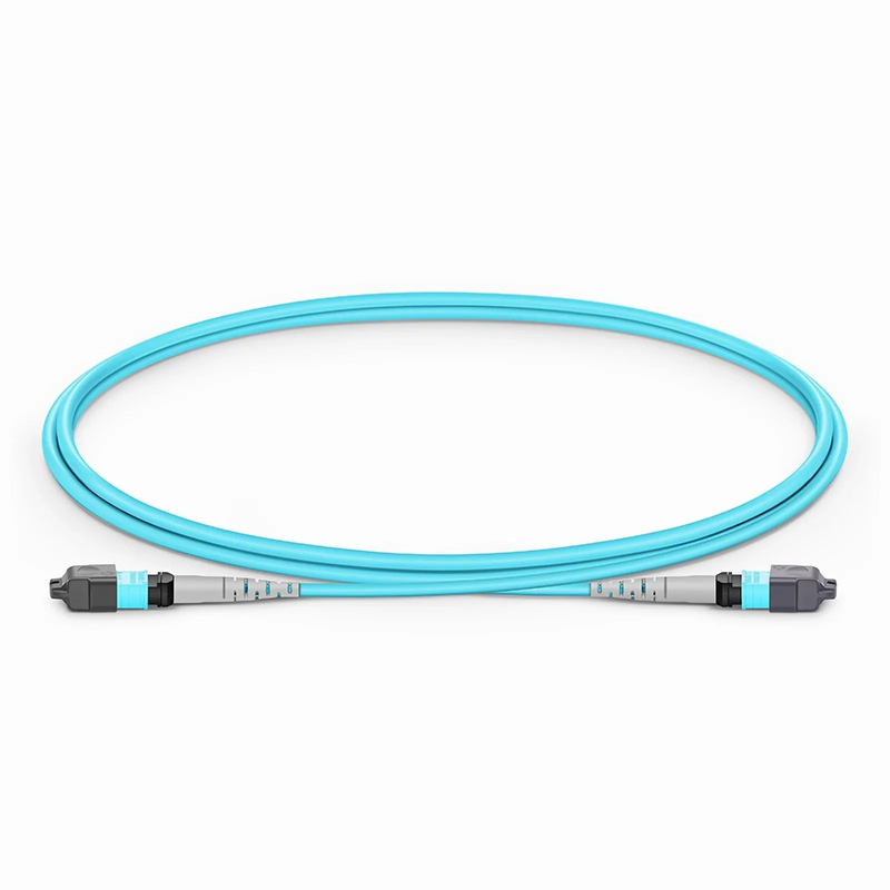 SFPS 1m (3ft) MTP® Jumper, MTP®-8 UPC (Female) to MTP®-8 UPC (Female), 8 Fibers, Multimode (OM3), Plenum (OFNP), 0.35dB Max, Type B, Aqua