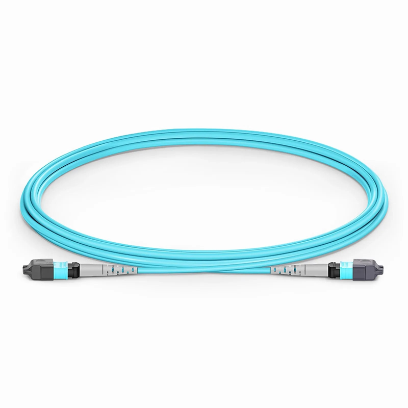 SFPS 2m (7ft) MTP® Jumper, MTP®-8 UPC (Female) to MTP®-8 UPC (Female), 8 Fibers, Multimode (OM3), Plenum (OFNP), 0.35dB Max, Type B, Aqua