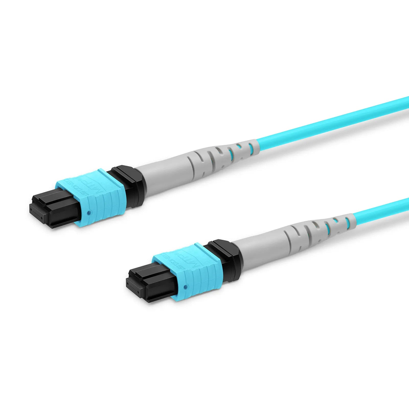 SFPS 2m (7ft) MTP® Jumper, MTP®-8 UPC (Female) to MTP®-8 UPC (Female), 8 Fibers, Multimode (OM3), Plenum (OFNP), 0.35dB Max, Type B, Aqua