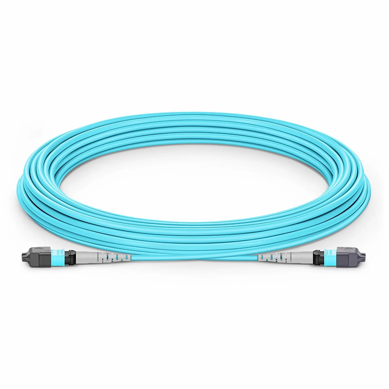 SFPS 10m (33ft) MTP® Jumper, MTP®-8 UPC (Female) to MTP®-8 UPC (Female), 8 Fibers, Multimode (OM3), Plenum (OFNP), 0.35dB Max, Type B, Aqua