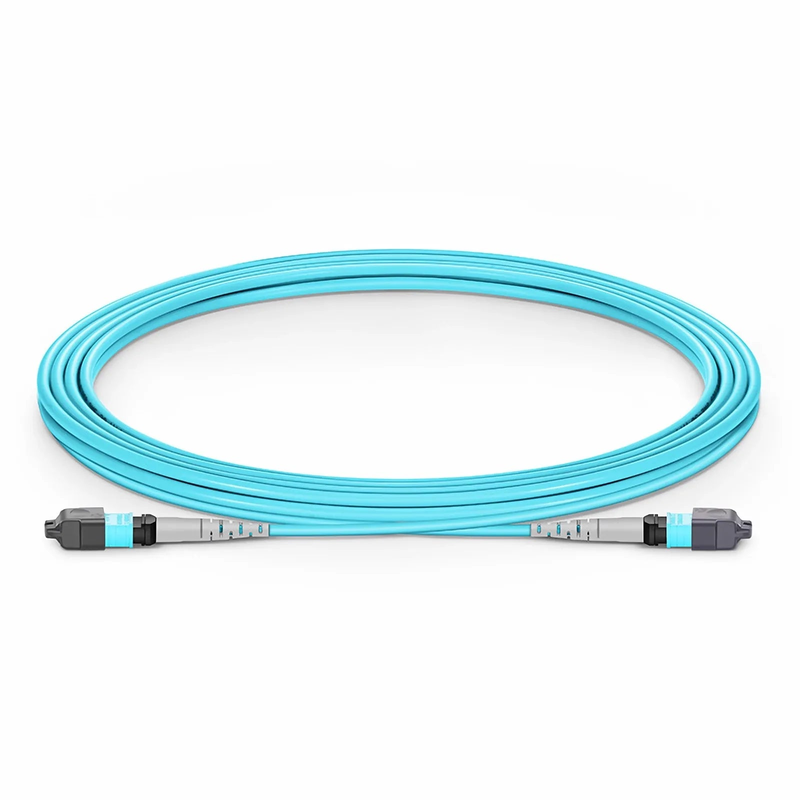SFPS 3m (10ft) MTP® Jumper, MTP®-8 UPC (Female) to MTP®-8 UPC (Female), 8 Fibers, Multimode (OM3), Plenum (OFNP), 0.35dB Max, Type B, Aqua