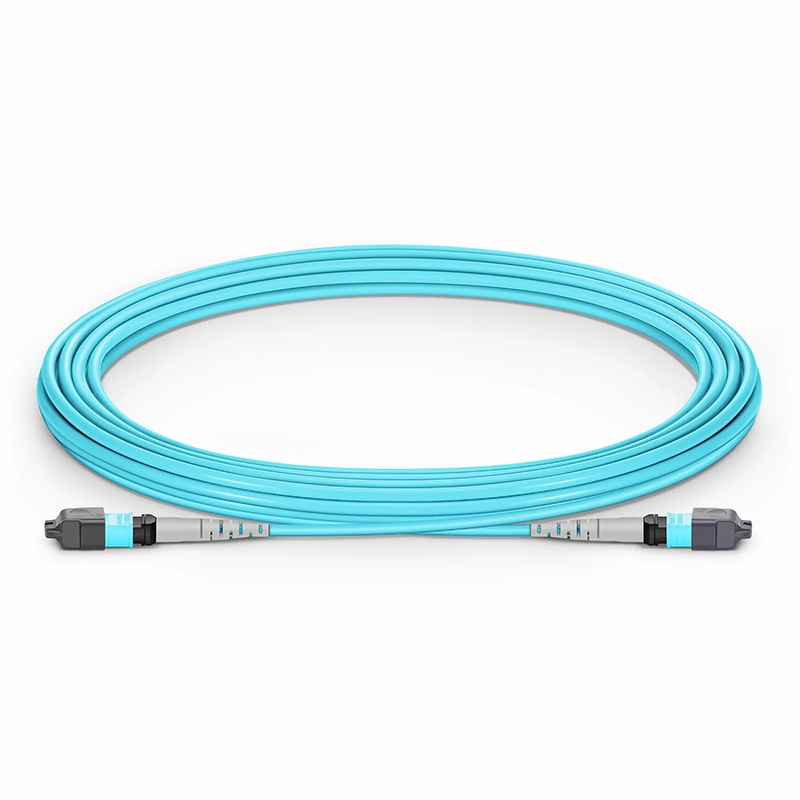SFPS 5m (16ft) MTP® Jumper, MTP®-8 UPC (Female) to MTP®-8 UPC (Female), 8 Fibers, Multimode (OM3), Plenum (OFNP), 0.35dB Max, Type B, Aqua