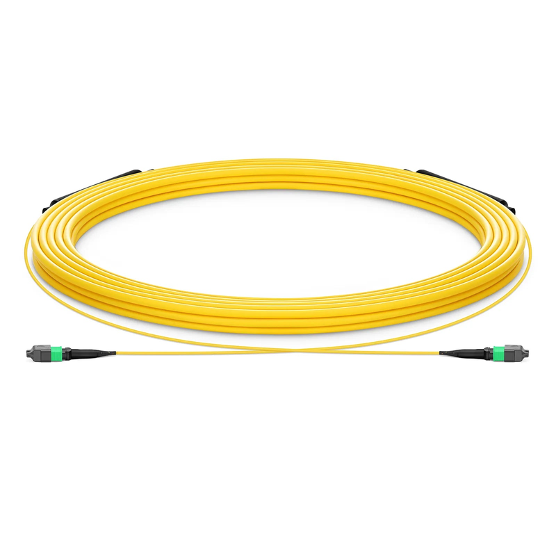 SFPS 30m (98ft) MTP® Trunk Cable, MTP®-12 APC (Female) to MTP®-12 APC (Female), 12 Fibers, Single Mode (OS2), Plenum (OFNP), 0.35dB Max, Type A, Double Jacket, Yellow