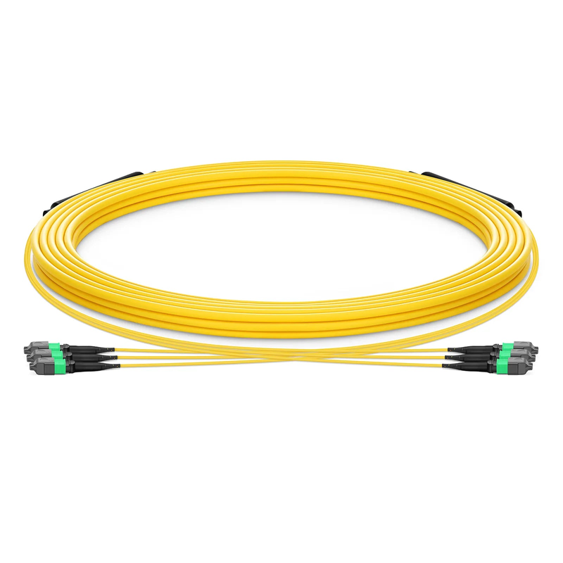 SFPS 30m (98ft) MTP® Trunk Cable, MTP®-12 APC (Female) to MTP®-12 APC (Female), 36 Fibers, Single Mode (OS2), Plenum (OFNP), 0.35dB Max, Type A, Double Jacket, Yellow