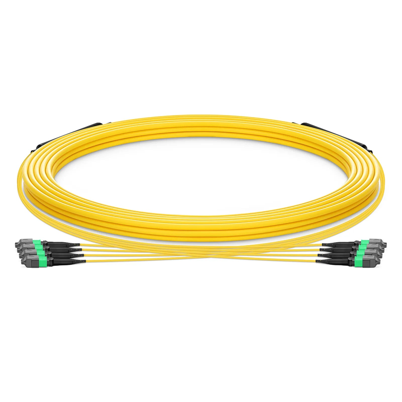 SFPS 30m (98ft) MTP® Trunk Cable, MTP®-12 APC (Female) to MTP®-12 APC (Female), 48 Fibers, Single Mode (OS2), Plenum (OFNP), 0.35dB Max, Type A, Double Jacket, Yellow