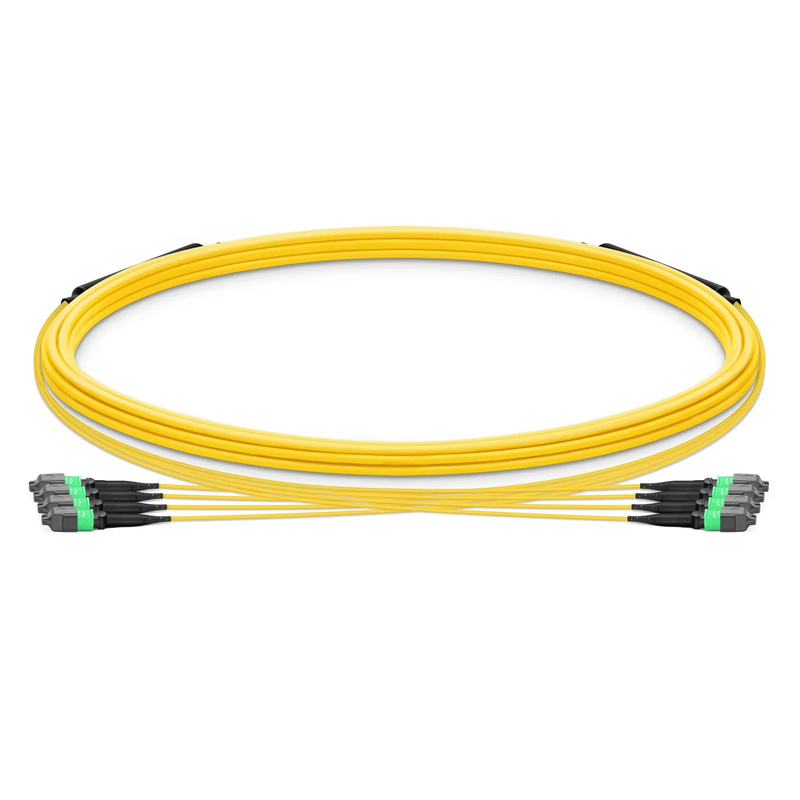 SFPS 5m (16ft) MTP® Trunk Cable, MTP®-12 APC (Female) to MTP®-12 APC (Female), 48 Fibers, Single Mode (OS2), Plenum (OFNP), 0.35dB Max, Type B, Double Jacket, Yellow
