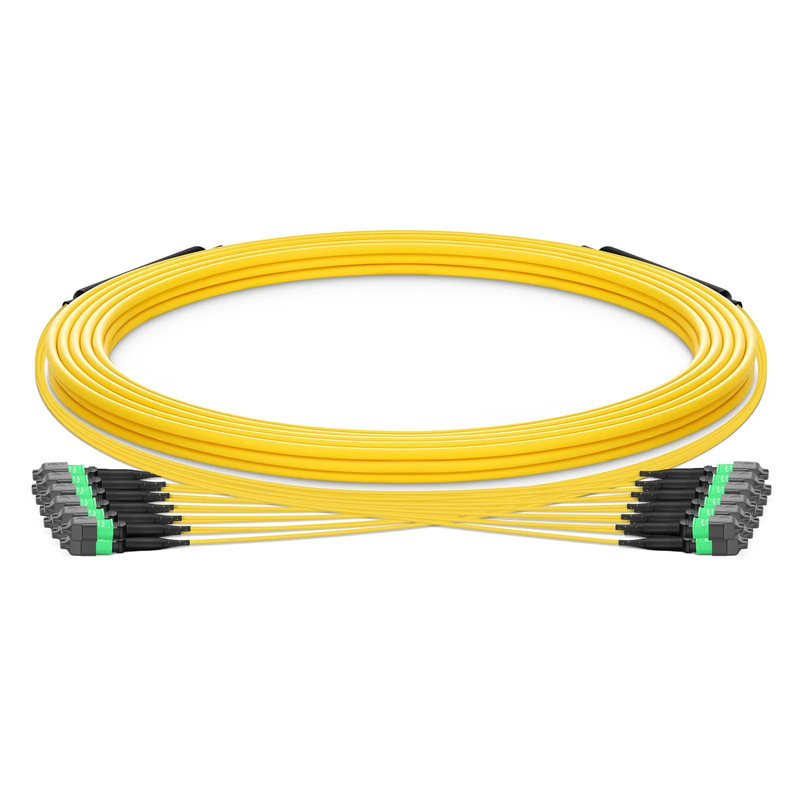 SFPS 15m (49ft) MTP® Trunk Cable, MTP®-12 APC (Female) to MTP®-12 APC (Female), 144 Fibers, Single Mode (OS2), Plenum (OFNP), 0.35dB Max, Type B, Double Jacket, Yellow
