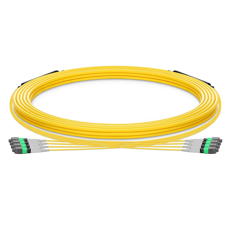 SFPS 30m (98ft) MTP® Trunk Cable, MTP®-8 APC (Male) to MTP®-8 APC (Male), 32 Fibers, Single Mode (OS2), Plenum (OFNP), 0.35dB Max, Type B, Double Jacket, Yellow