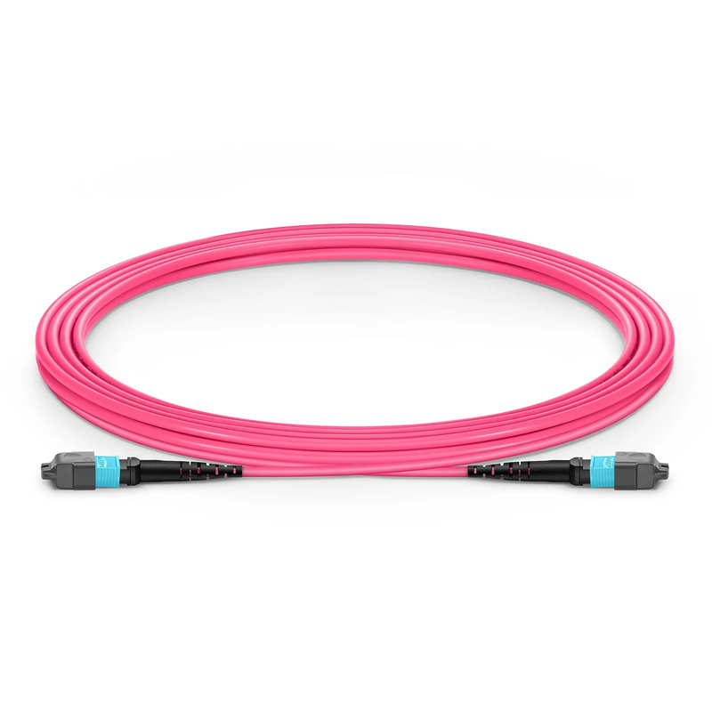 SFPS 3m (10ft) MTP® Jumper, MTP®-12 UPC (Female) to MTP®-12 UPC (Male), 12 Fibers, Multimode (OM4), Plenum (OFNP), 0.35dB Max, Type A, Magenta