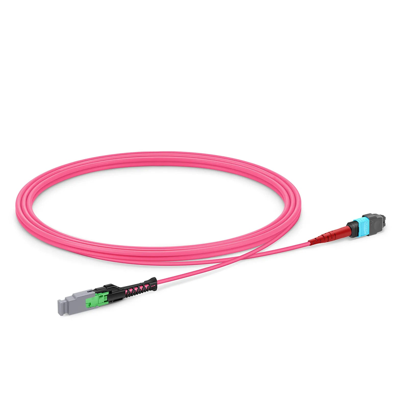 SFPS 2m (7ft) MMC Jumper, MMC-24 APC (Female) to MTP®-24 UPC (Female), 24 Fibers, Multimode (OM4), Plenum (OFNP), 0.35dB Max, Jumper Polarity, Magenta