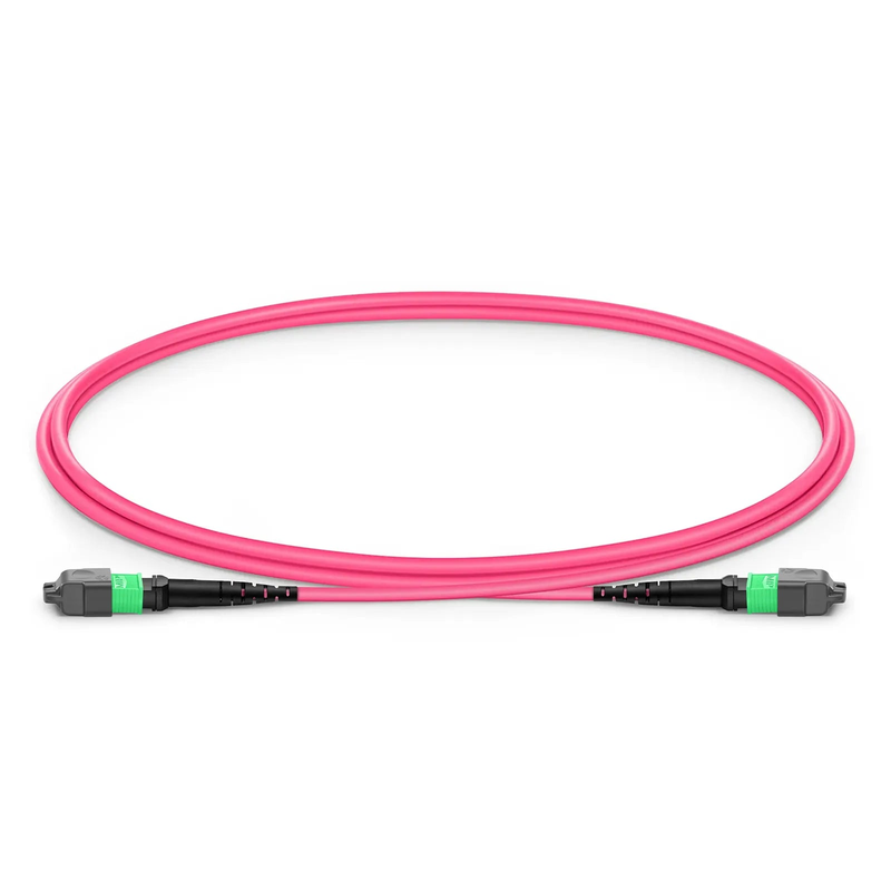 SFPS 1m (3ft) MTP® Jumper, MTP®-16 APC (Female) to MTP®-16 APC (Female), 16 Fibers, Multimode (OM4), Dual Rated (OFNR/LSZH), 0.35dB Max, Crossover, Magenta