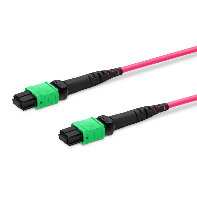 SFPS 1m (3ft) MTP® Jumper, MTP®-16 APC (Female) to MTP®-16 APC (Female), 16 Fibers, Multimode (OM4), Dual Rated (OFNR/LSZH), 0.35dB Max, Crossover, Magenta