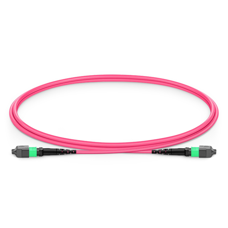 SFPS 1m (3ft) MTP® Jumper, MTP®-16 APC (Female) to MTP®-16 APC (Female), 16 Fibers, Multimode (OM4), Plenum (OFNP), 0.35dB Max, Crossover, Magenta