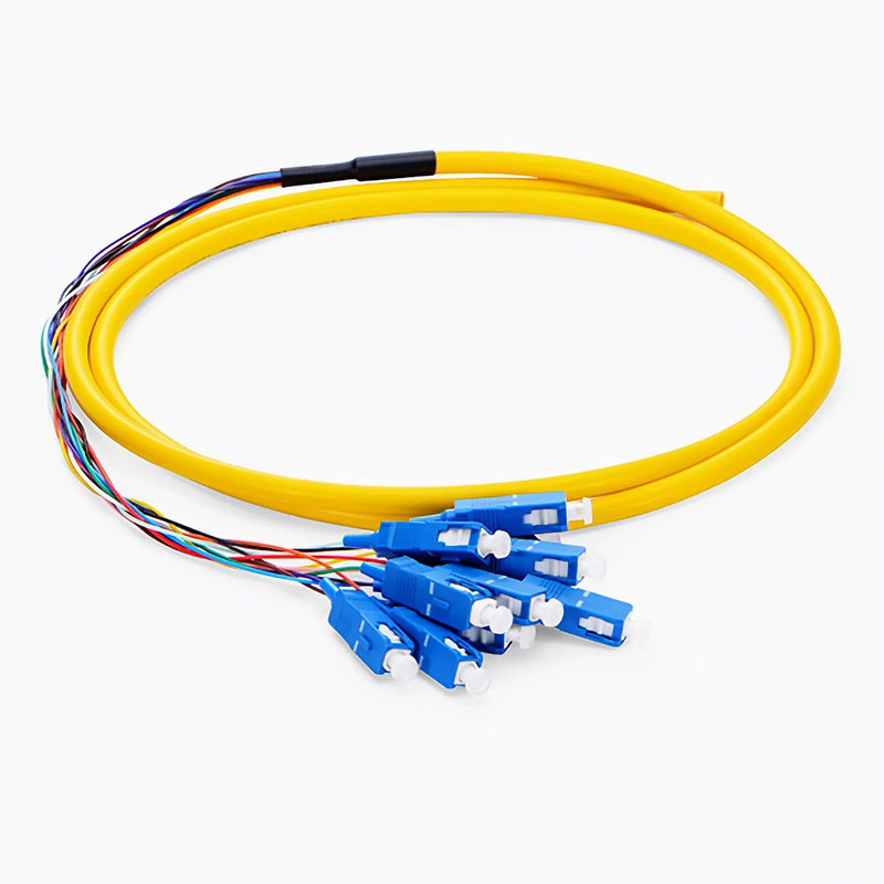 SFPS 1.5m (5ft) Fiber Pigtail, SC UPC to Unterminated, 12 Fibers, Bunch, OS2 Single Mode, PVC (Unrated), 0.9mm, Yellow