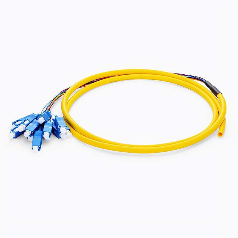 SFPS 1.5m (5ft) Fiber Pigtail, SC UPC to Unterminated, 12 Fibers, Bunch, OS2 Single Mode, PVC (Unrated), 0.9mm, Yellow