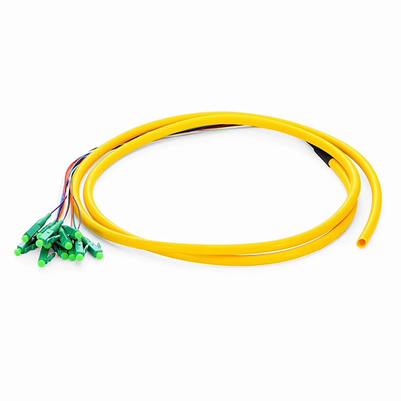 SFPS 1.5m (5ft) Fiber Pigtail, LC APC to Unterminated, 12 Fibers, Bunch, OS2 Single Mode, PVC (Unrated), 0.9mm, Yellow