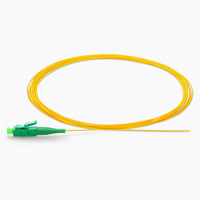SFPS 2m (7ft) Fiber Pigtail, LC APC to Unterminated, Simplex, OS2 Single Mode, PVC (Unrated), 0.9mm, Yellow