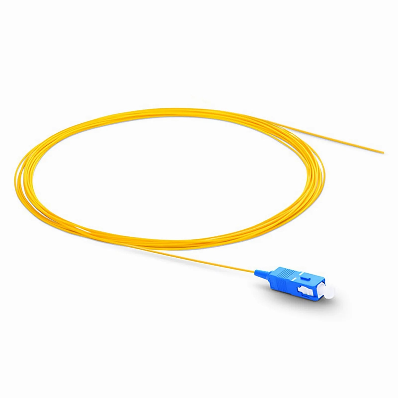 SFPS 1m (3ft) Fiber Pigtail, SC UPC to Unterminated, Simplex, OS2 Single Mode, PVC (Unrated), 0.9mm, Yellow