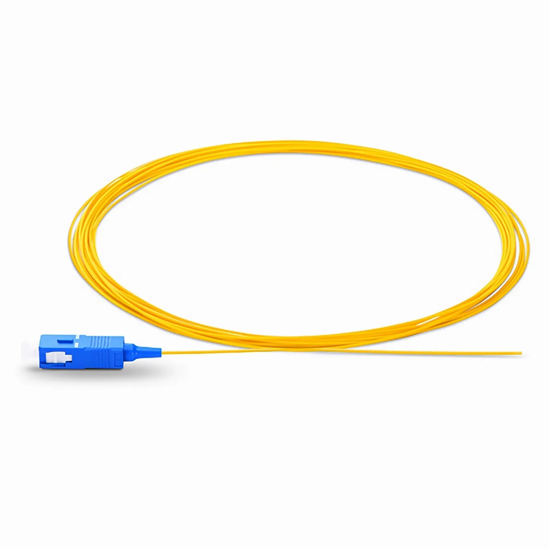 SFPS 1m (3ft) Fiber Pigtail, SC UPC to Unterminated, Simplex, OS2 Single Mode, PVC (Unrated), 0.9mm, Yellow