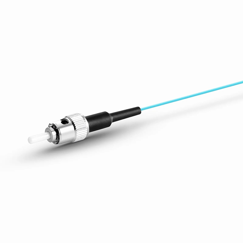SFPS 2m (7ft) Fiber Pigtail, ST UPC to Unterminated, Simplex, OM3 Multimode, PVC (Unrated), 0.9mm, Aqua