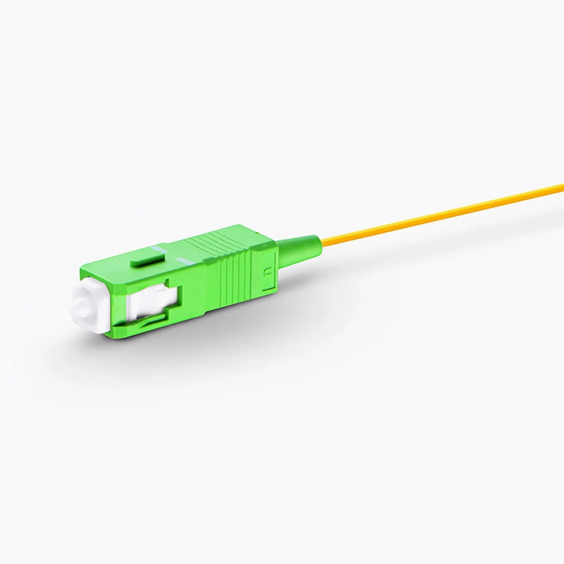 SFPS 1m (3ft) Fiber Pigtail, SC APC to Unterminated, Simplex, OS2 Single Mode, PVC (Unrated), 0.9mm, Yellow
