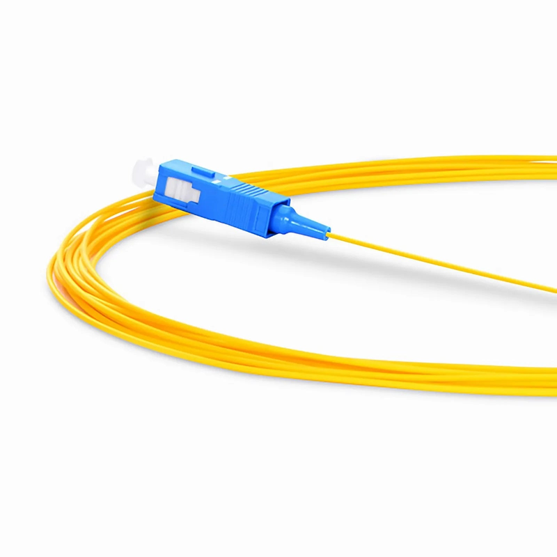 SFPS 1m (3ft) Fiber Pigtail, SC UPC to Unterminated, Simplex, OS2 Single Mode, PVC (Unrated), 0.9mm, Yellow
