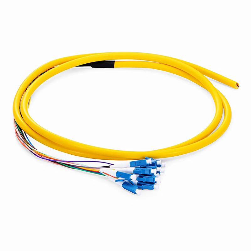 SFPS 1.5m (5ft) Fiber Pigtail, LC UPC to Unterminated, 12 Fibers, Bunch, OS2 Single Mode, PVC (Unrated), 0.9mm, Yellow