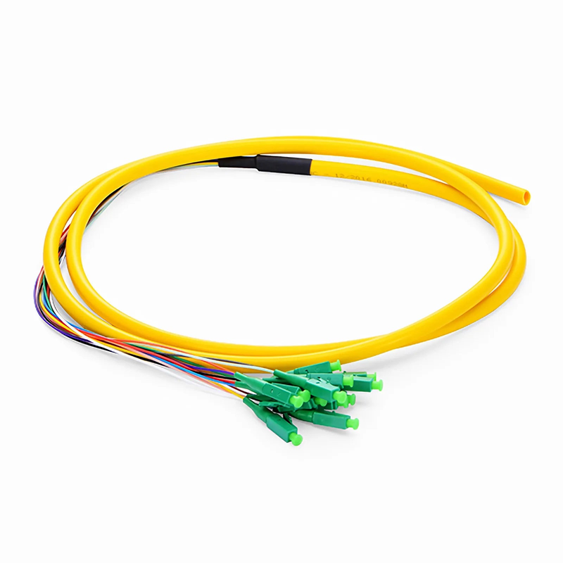 SFPS 1.5m (5ft) Fiber Pigtail, LC APC to Unterminated, 12 Fibers, Bunch, OS2 Single Mode, PVC (Unrated), 0.9mm, Yellow