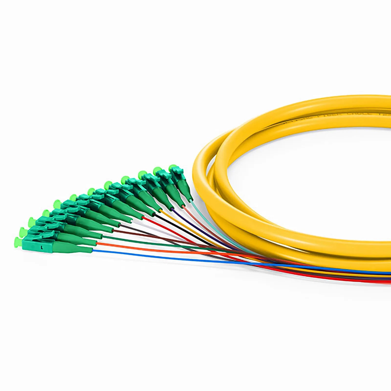 SFPS 1.5m (5ft) Fiber Pigtail, LC APC to Unterminated, 12 Fibers, Bunch, OS2 Single Mode, PVC (Unrated), 0.9mm, Yellow