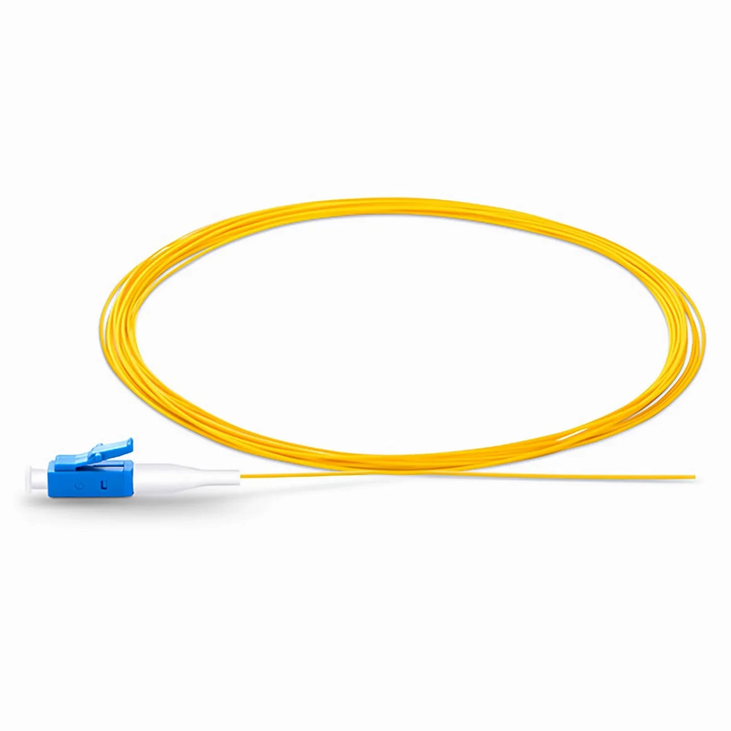 SFPS 2m (7ft) Fiber Pigtail, LC UPC to Unterminated, Simplex, OS2 Single Mode, PVC (Unrated), 0.9mm, Yellow