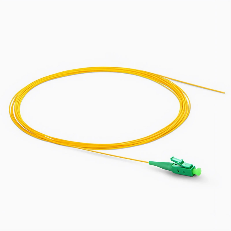 SFPS 1m (3ft) Fiber Pigtail, LC APC to Unterminated, Simplex, OS2 Single Mode, PVC (Unrated), 0.9mm, Yellow