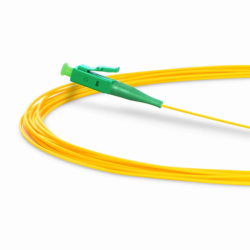 SFPS 1m (3ft) Fiber Pigtail, LC APC to Unterminated, Simplex, OS2 Single Mode, PVC (Unrated), 0.9mm, Yellow