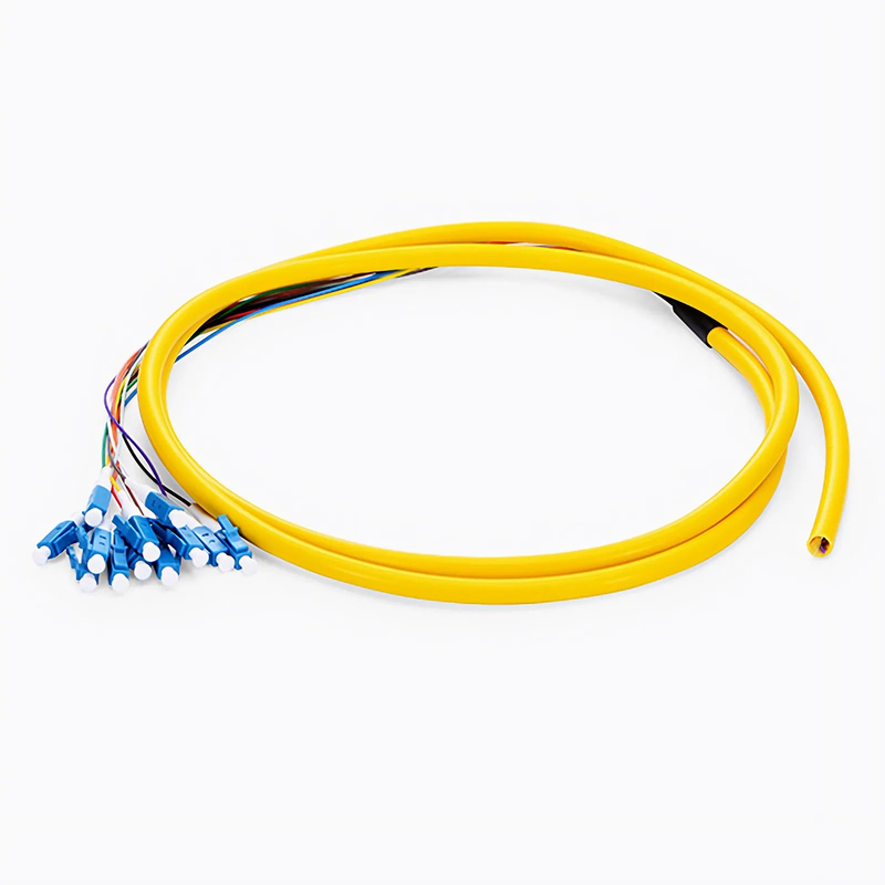 SFPS 1.5m (5ft) Fiber Pigtail, LC UPC to Unterminated, 12 Fibers, Bunch, OS2 Single Mode, PVC (Unrated), 0.9mm, Yellow